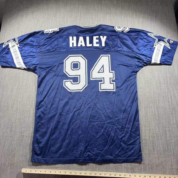 Vintage Dallas Cowboys Football Jersey Mens 52 Blue Champion Charles Haley 90s - Picture 4 of 7